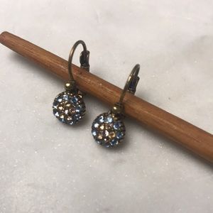Crystal brass drop earrings